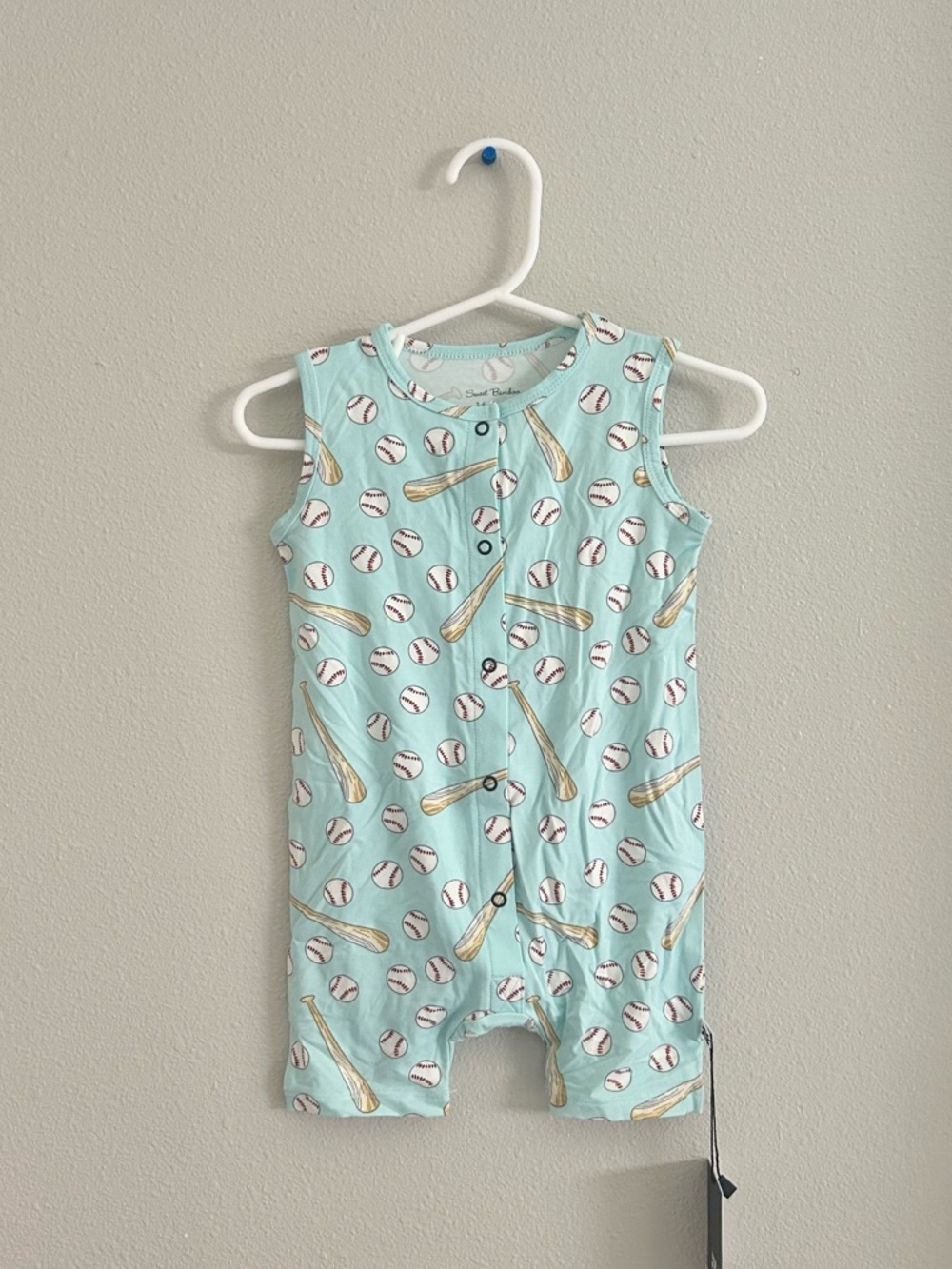 Sweet Bamboo Baseball Shorty Romper